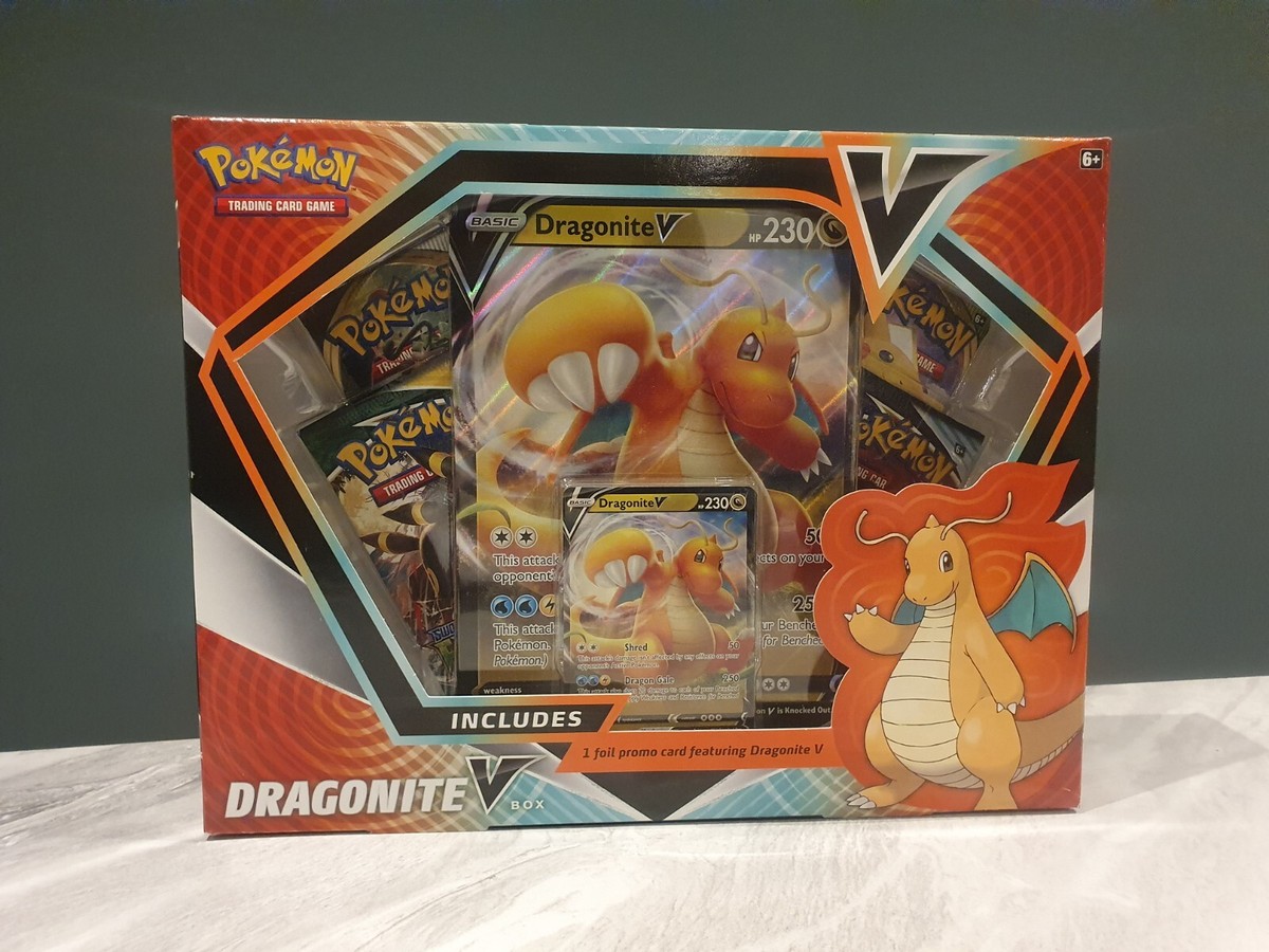 Pokémon TCG Dragonite V Collection Box 4 Booster Packs 1 Evolving