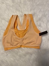 No Boundaries Bra Womens Junior Size Large Orange Seamless Double Strap Bralette