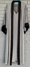 Victoria Secret Kimono Style Robe Nightgown Set Gold Label Size M Black  White