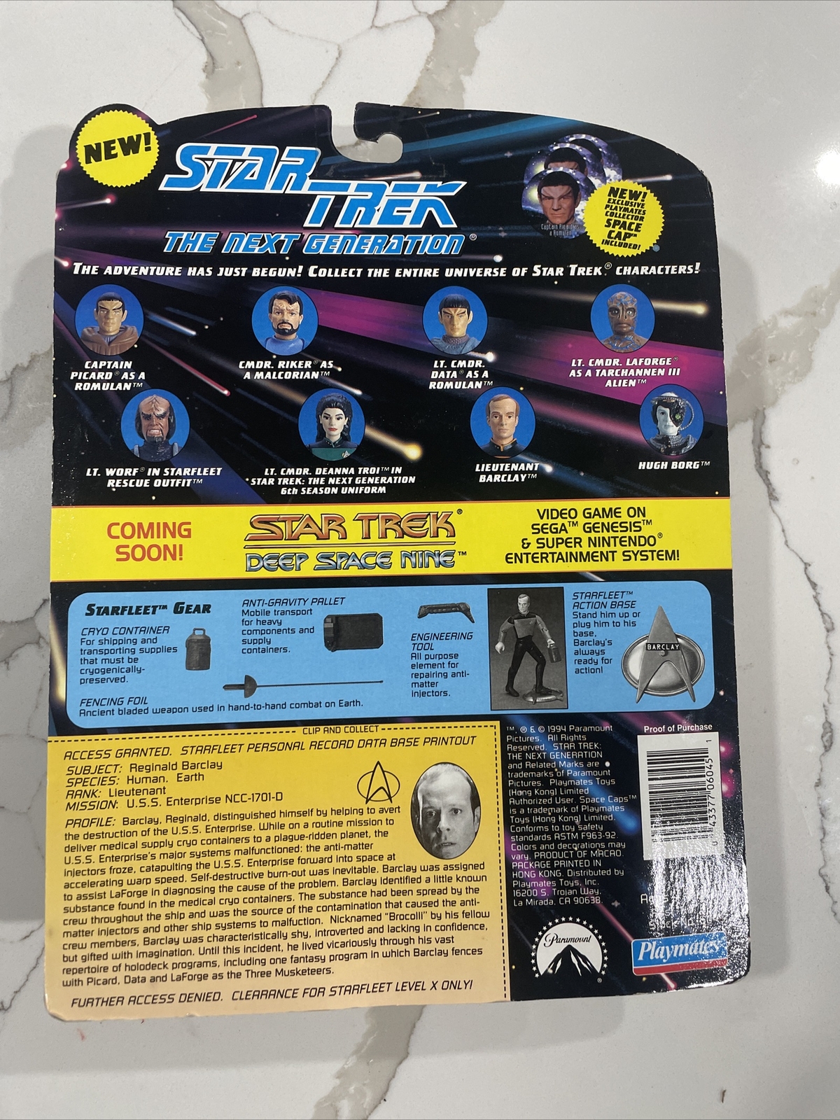 Playmates Toys Star Trek The Next Generation Lieutenant Barclay Action Figure