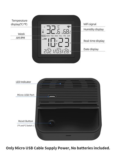 Smart WiFi Universal IR Remote with Temperature Humidity Sensor for AC TV Alexa - Picture 3 of 20