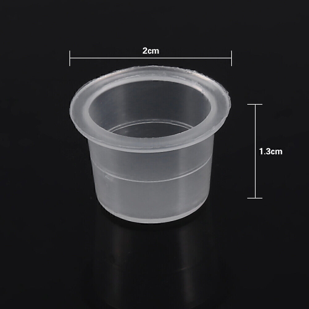 100Pcs/Set Tattoo Ink Cap Cup Clear White Plastic Professional Microblading