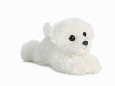 NEW AURORA 20cm FLOPSIES PLUSH BICHON FRISE CUDDLY SOFT TOY PUPPY DOG TEDDY