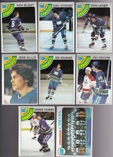 1978 Topps Team SET lot of 8 Vancouver CANUCKS NM/MT Don LEVER Jere GILLIS (R)