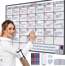Large Wall Calendar 36X48 Dry Erase Surface With Markers And Eraser Planning ...