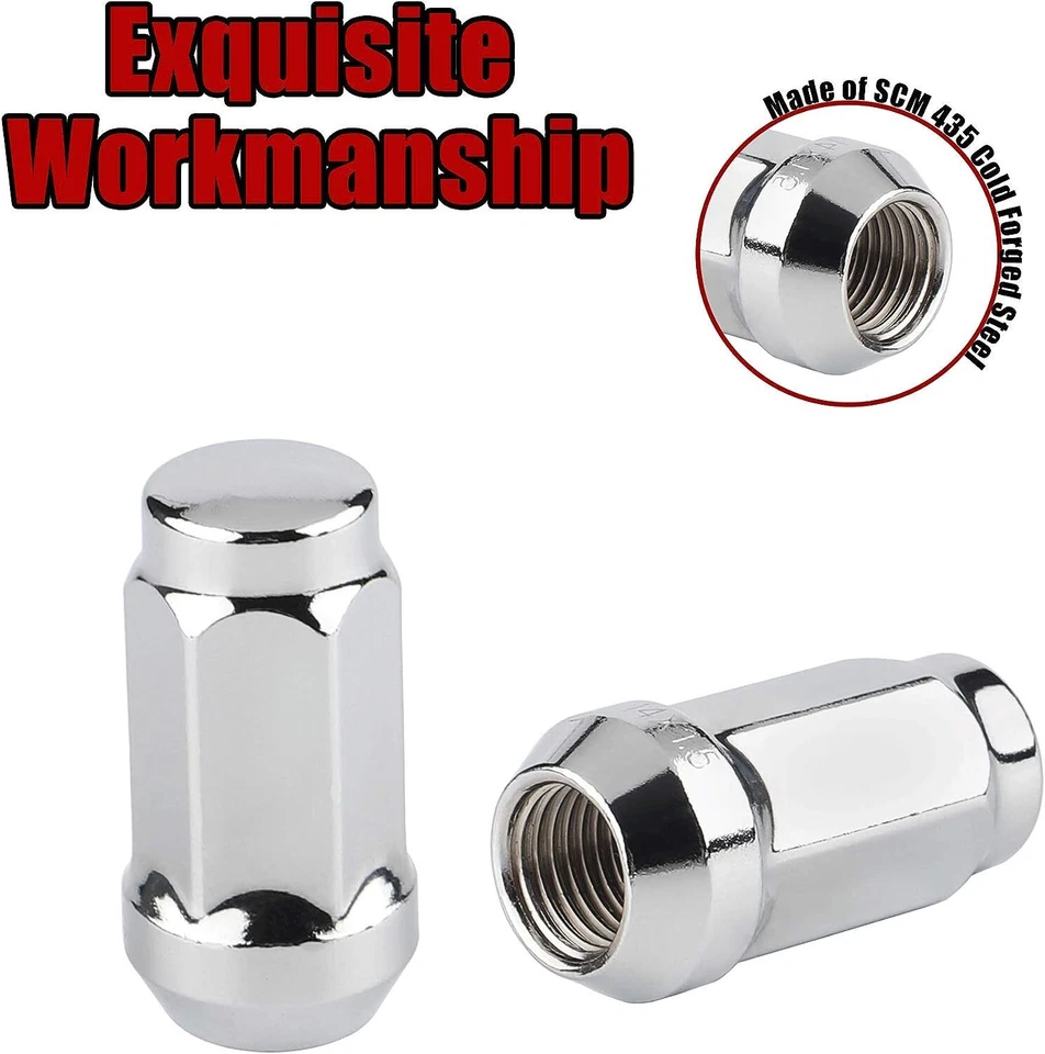 24 tuercas cromadas 14x1,5 abultadas bellota 1,78" para Chevy GMC Silverado Sierra 1500 Foto 4 de 4