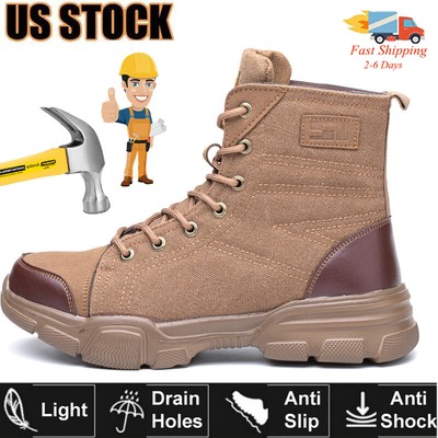 Mens Hiking Safety Shoes Steel Toe Work Boots Field Training Breathable SIZE10.5