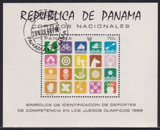 Panama 1968 Summer Olympics Souvenir Sheet 495i (CTO Cancelled)