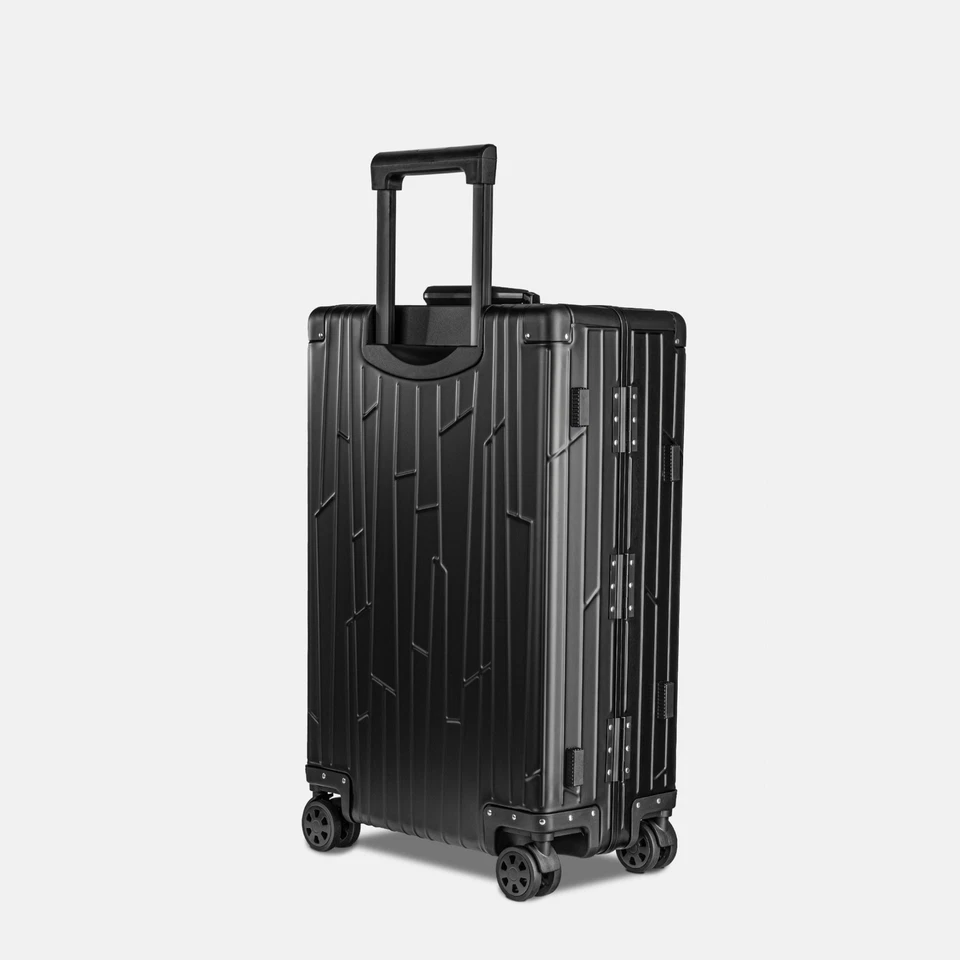 Koffer Aluminium Reisekoffer Schwarz Gundel Alu Trolley Check-in 66x43x23cm - Bild 4 von 4