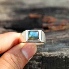 Blue Labradorite 925 Sterling Silver Handmade Ring