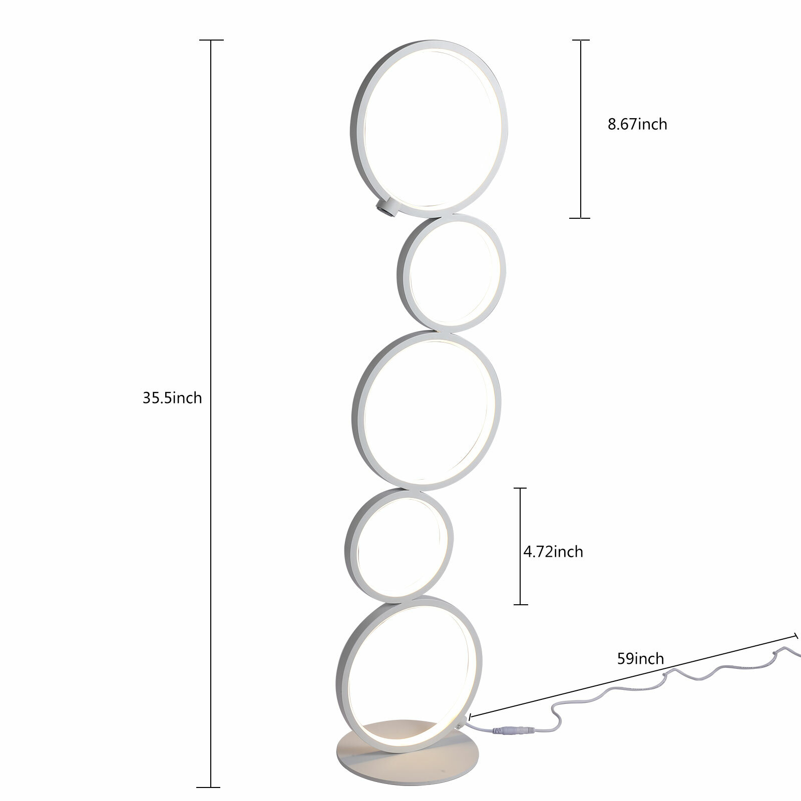 Modern 24W LED Floor Light Stand Lighting Reading Lamp Fixtures Living Room USA