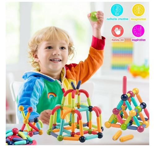 STEM Toy Magnetic Sticks Melofaver 61 Pieces Toddler - Bild 2 von 4