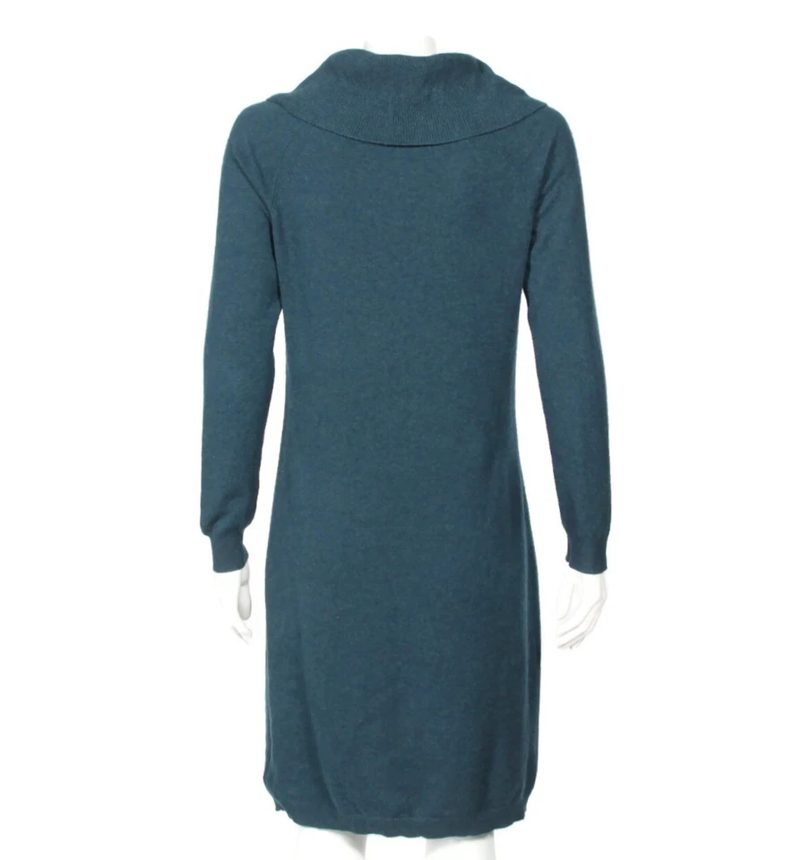 Vestido suéter Magaschoni 100 % cachemir para mujer verde azulado capucha cuello talla mediana/191 Foto 3 de 4