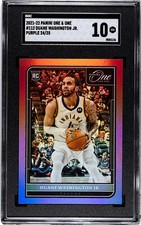2021-22 Panini One & One Duane Washington Jr Purple RC /25 SGC 10