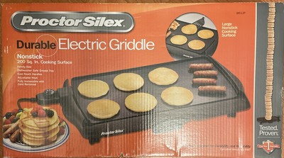 Proctor Silex Black Plastic Nonstick Surface Electric Griddle NIB