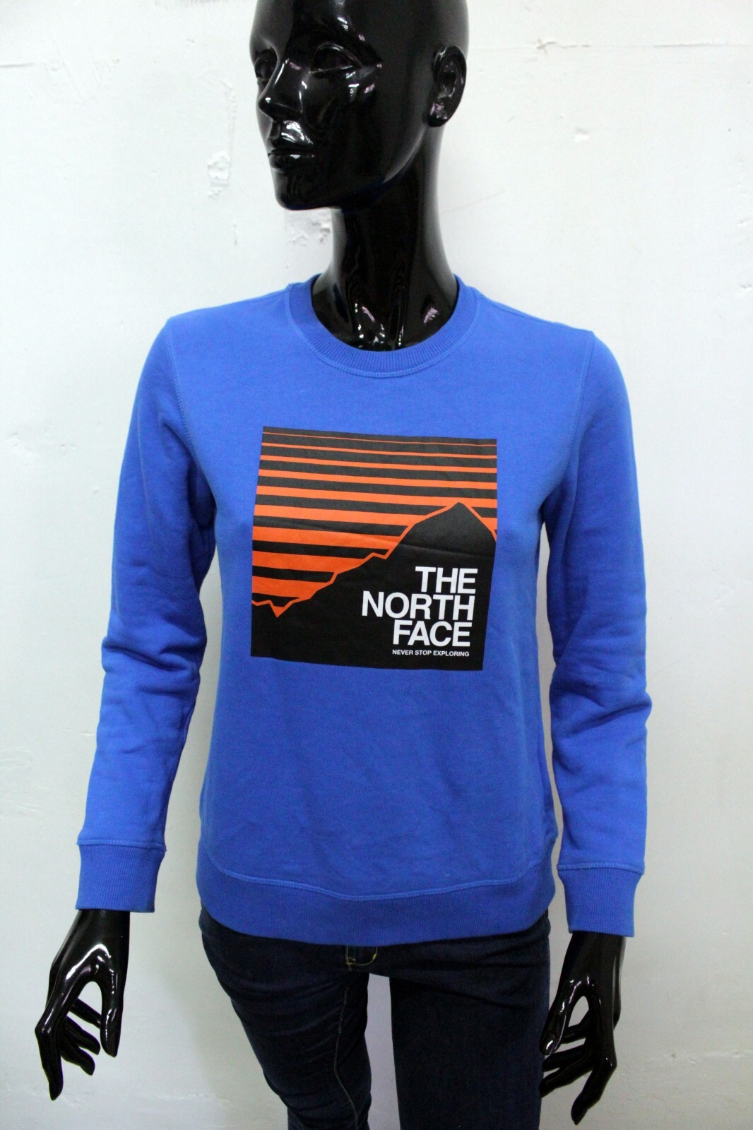 Sudadera The North Face TALLA S Sudadera Suéter Azul Algodón Logo Mujer