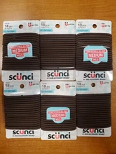 6 Packs of 18: Scunci Brown No Damage Medium-Hold Elastic Hair Ties (7760) R7P7a