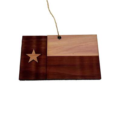 Texas Flag Lone Star - Cedar Ornament Texas Flag Lone Star - Cedar Ornament