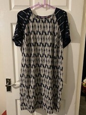 Ivory / Blue Soon Dress. Zip Up Back Immaculate Condition Size 2XL 46” Bust 