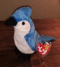 Ty Beanie Rocket The Blue Jay w/errors 1997 5th gen hang tag 1998 6th gen tush