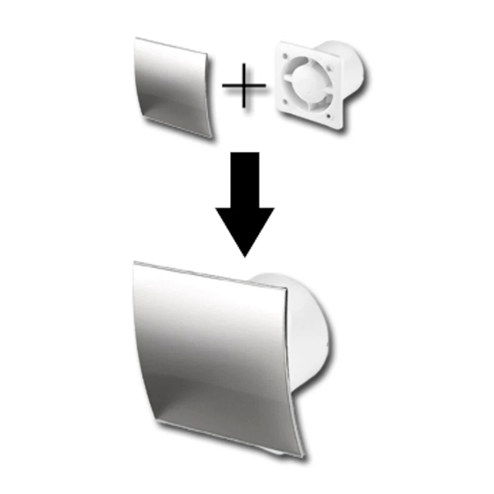 100mm / 4in Bathroom Extractor Fan Pull Cord Timer Humidity Sensor Silent Turbo - Image 2 of 4