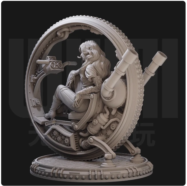 1/24 Steampunk 18 Scale Circular Tactical Vehicle 3D Handheld Soldier Model - Image 2 of 3