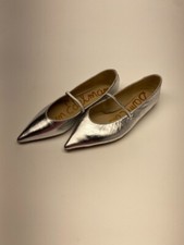 Sam Edelman Womens Nesta Strap Soft Silver Leather Ballet Flat Sz 6