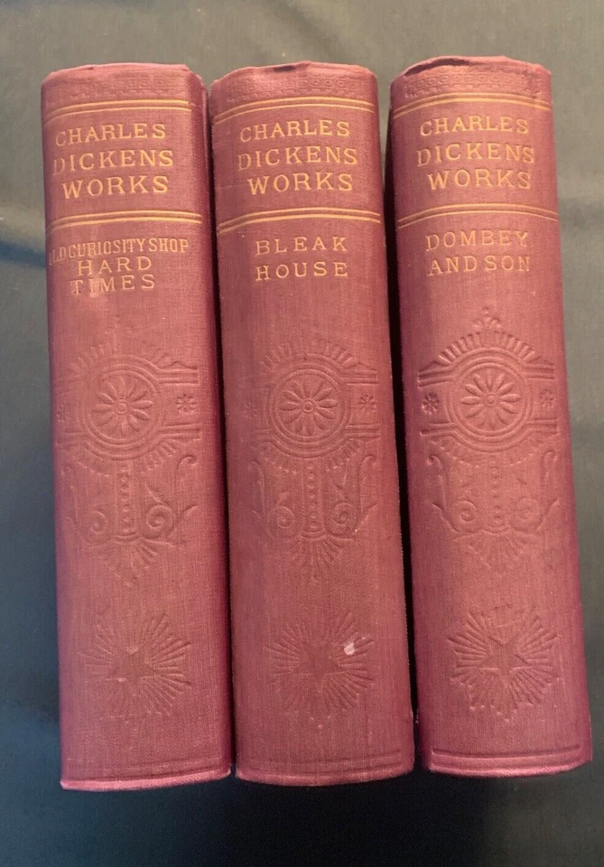 Rare Dickens Bleak House, Old Curiosity Shop, Hard Times, & more, 1800s - Image 2 of 3