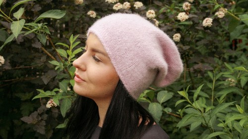 Slouchy Alpaca Beanie Hand Knit Mens 