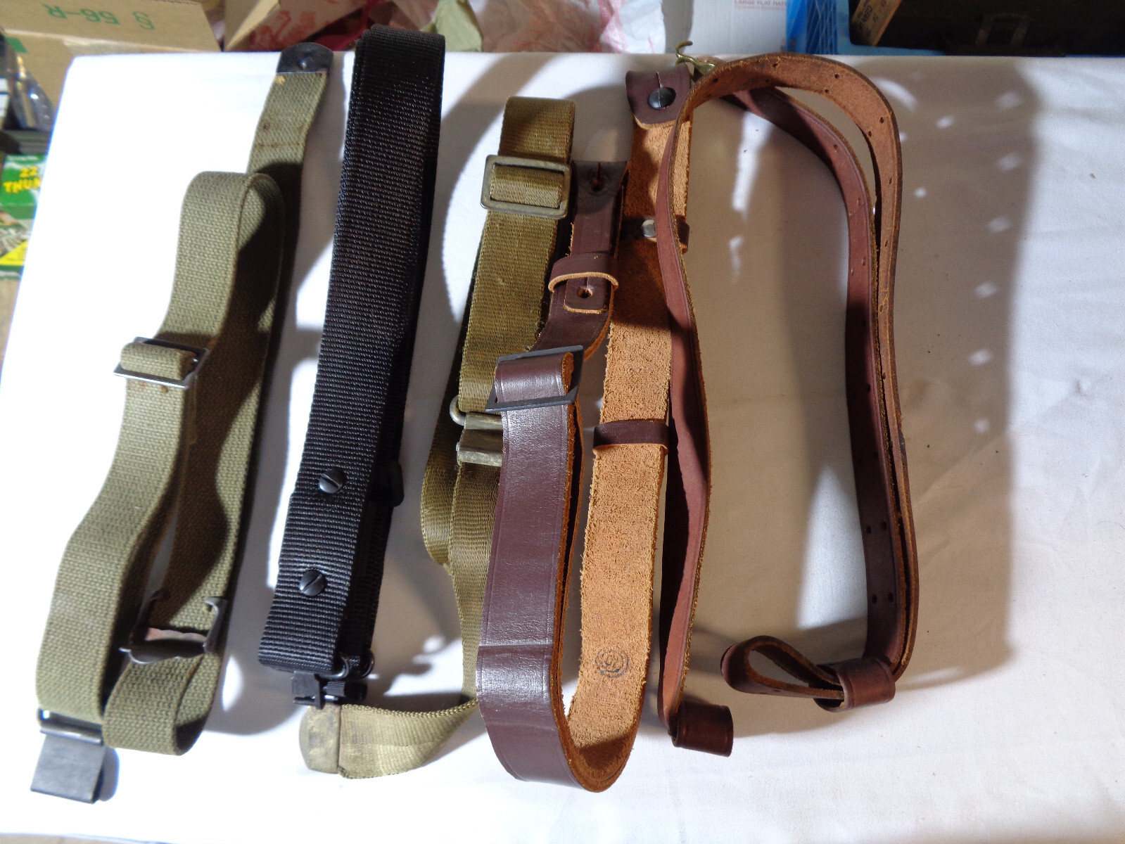 Vintage Leather Military Style Rifle Sling.... Lot of straps.... eBay