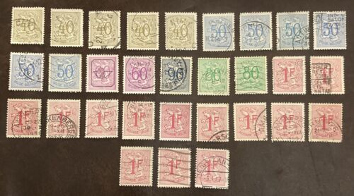 Small Selection of Belgium Stamps 1951 - used multiples