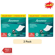 (2 PACK) Premium Disposable Washcloths Pre-Moistened Body Wipes, 192 Count, XL