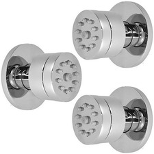 3x Seitenbrause / Köpermassagedüse für Dusche im runden modernen Design / Set