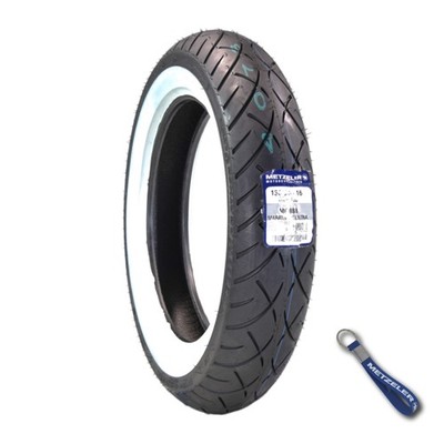 Metzeler ME 888 Marathon Ultra White Wall 130/90-16 REINF Front Tire w/ Keychain