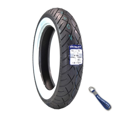 #ad Metzeler ME 888 Marathon Ultra White Wall 130 90 16 REINF Front Tire w Keychain $249.95