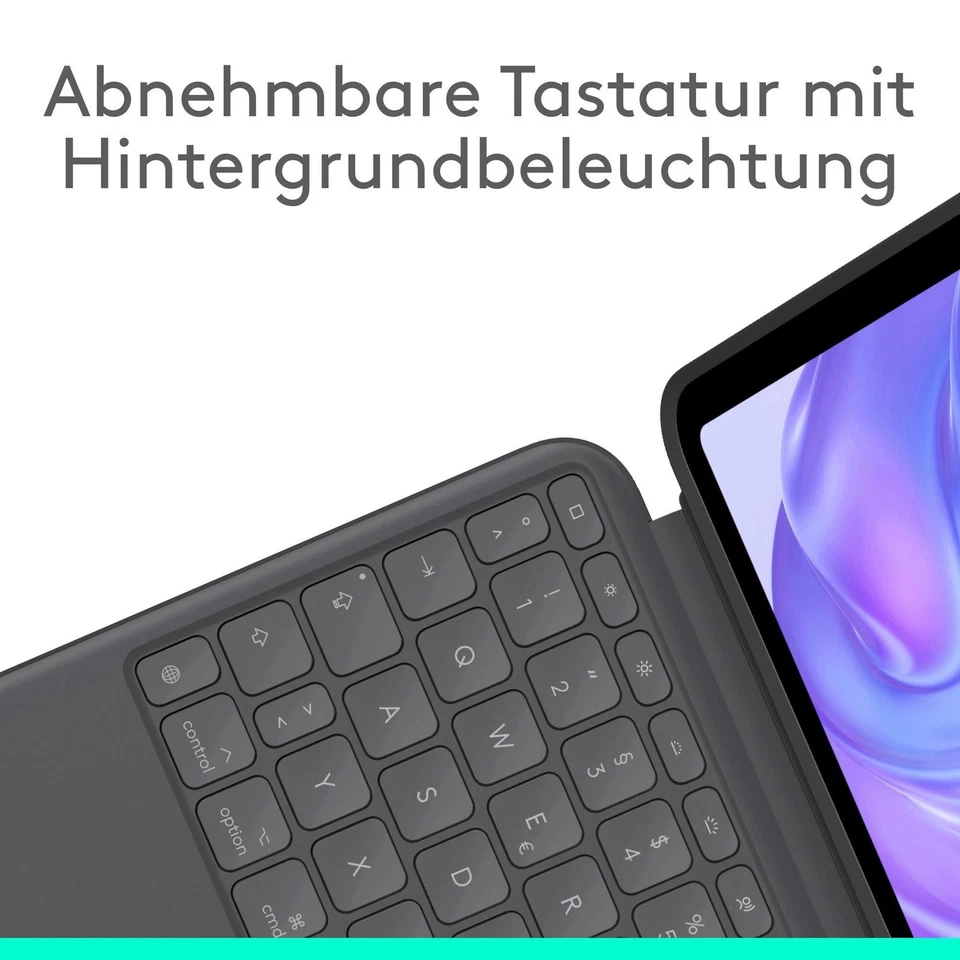 Logitech Combo Touch Tastatur-Case Grafit für iPad Pro 11" (M4/M5) DE-Layout - Bild 3 von 4