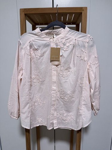 Boho Style Hester And Orchard Climate Lover Button Up Pale Pink  Size Medium