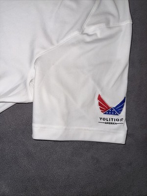 Puma Volition Skylight Golf Polo Mens Size XL White Red Blue Golf Logo On Sleeve