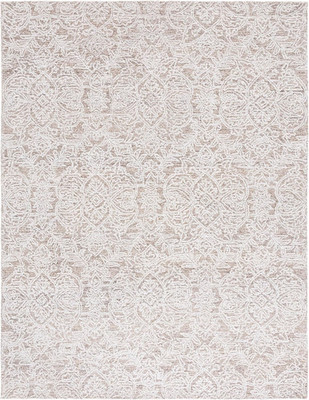 Handmade Wool Ebony Collection Area Rug - 6' Square, Brown & Ivory