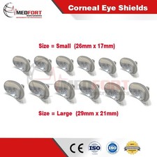 Lot of 12 Pcs Corneal Eye Shield Stainless Steel | S 26mm X 17mm |L 29mm X 21mm|