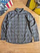 ICEBREAKER MERINO Wool Blend Men's Grey Check Outdoor Button-Up Shirt Size L