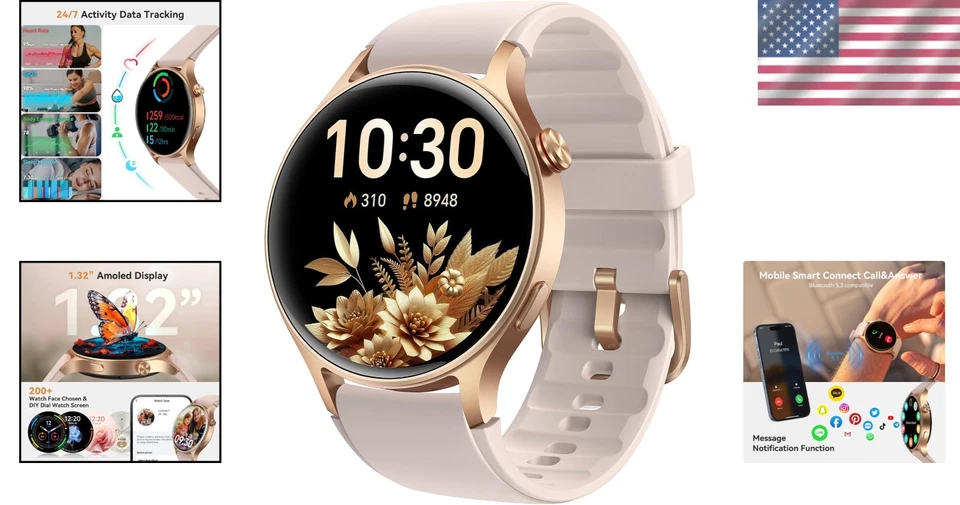 Fitness Tracker for Women, Heart Rate/Sleep Monitor, Calls - Image 2 of 4