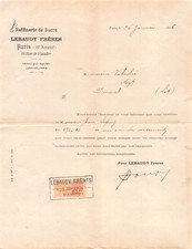 1916   RAFFINERIE DE SUCRE LEBAUDY FRERES A PARIS  - M. VALADIE A DURAVEL