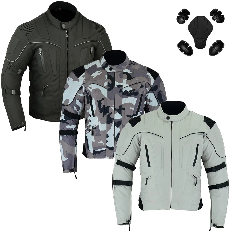 Herren Motorradjacke Cordura Wasserdicht CE Protektoren Touring Motorradjacke - Bild 1 von 1