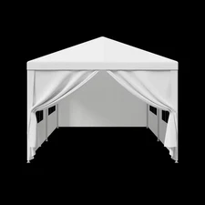 10 x 20' Wedding Party Tent Gazebo Canopy 4 Window-Walls with 2 Walls White