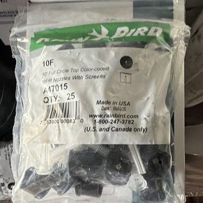 Rain Bird 10F MPR Nozzles 10' Full Circle w/ Screens, Color-Coded, 25 Pk