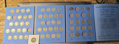 1913-1938 Buffalo Nickel Coin Book Near Full.