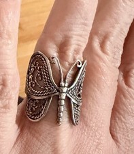 Sterling Silver 925 Butterfly Ring. Size 8. Offers Entertained. Silver Is High
