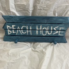 Beach Home House Wood Wall Sign With Hook Beach House Wooden Decorations