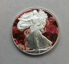 2019 1 oz .999 American Silver Eagle Colorized Coin Full Bloom Roses